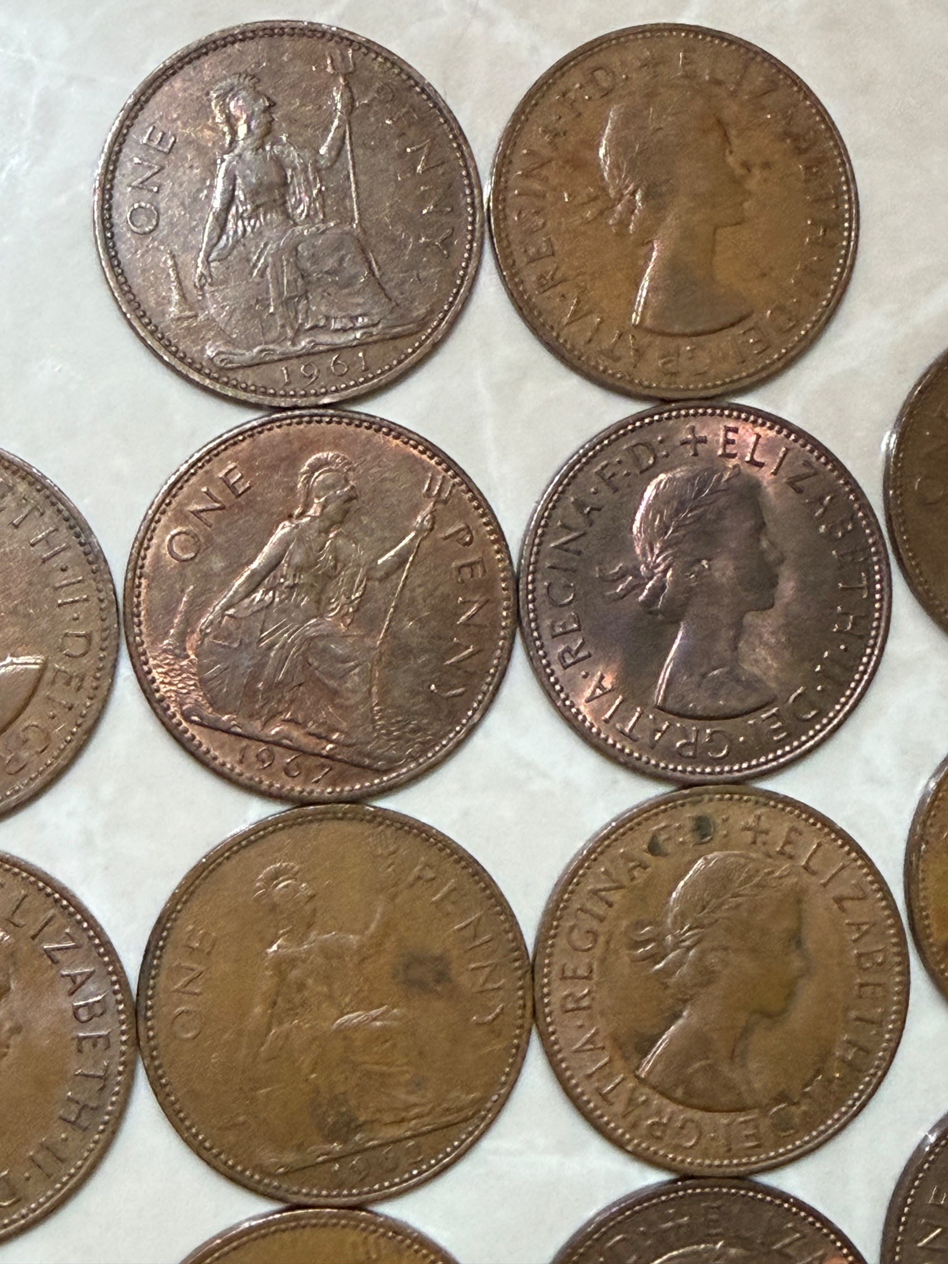 هجده عدد سکه یک پنی قدیمی