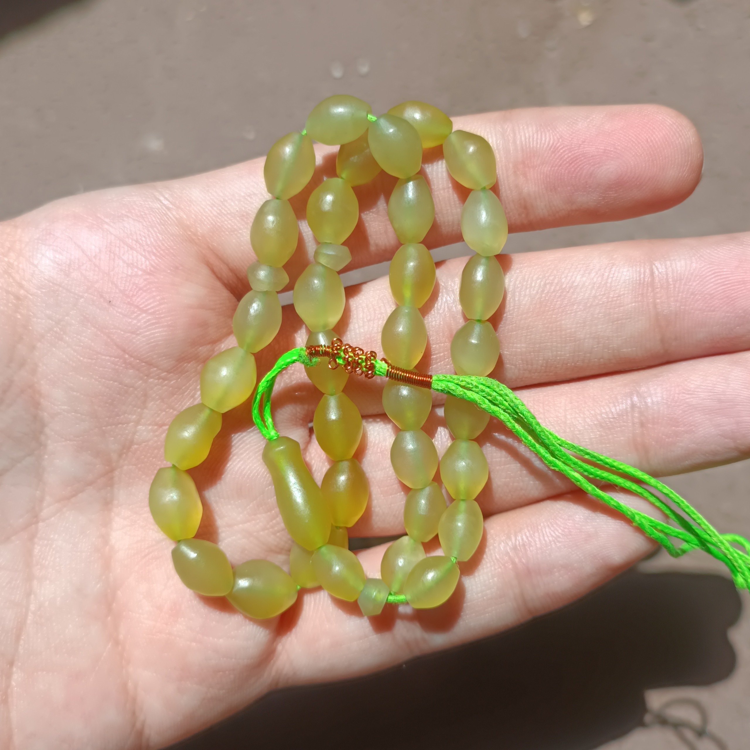 تسبیح یشم شاه مقصود اصل تراش دست