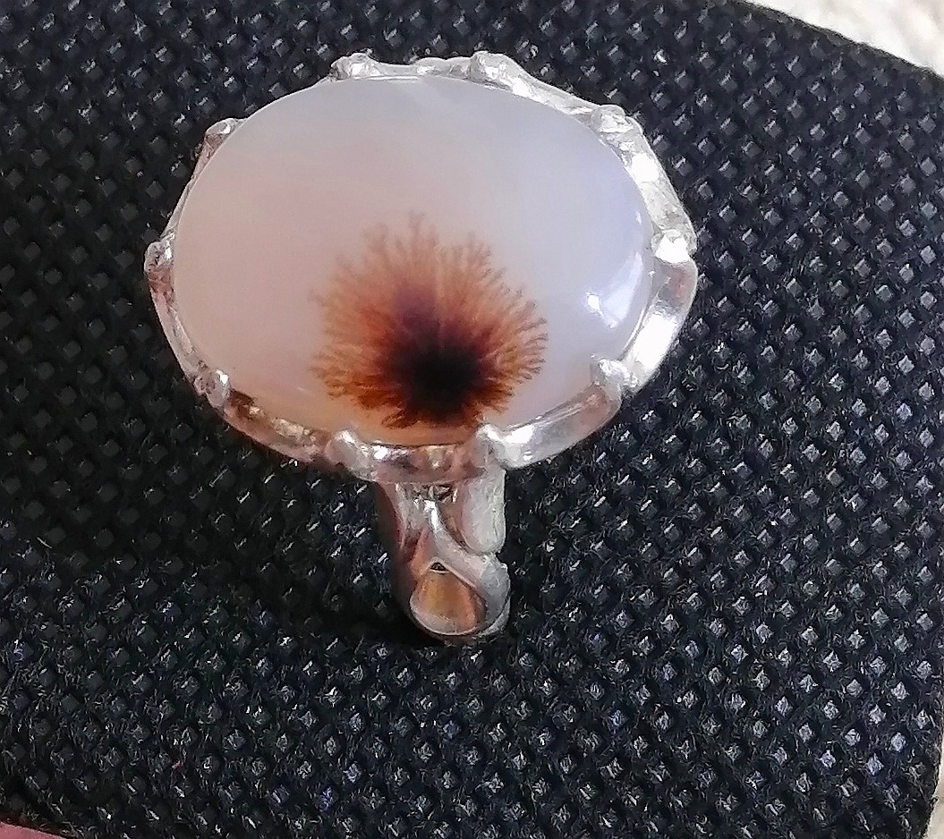 انگشتر نقره مردانه با نگین شجر بسیار زیبا