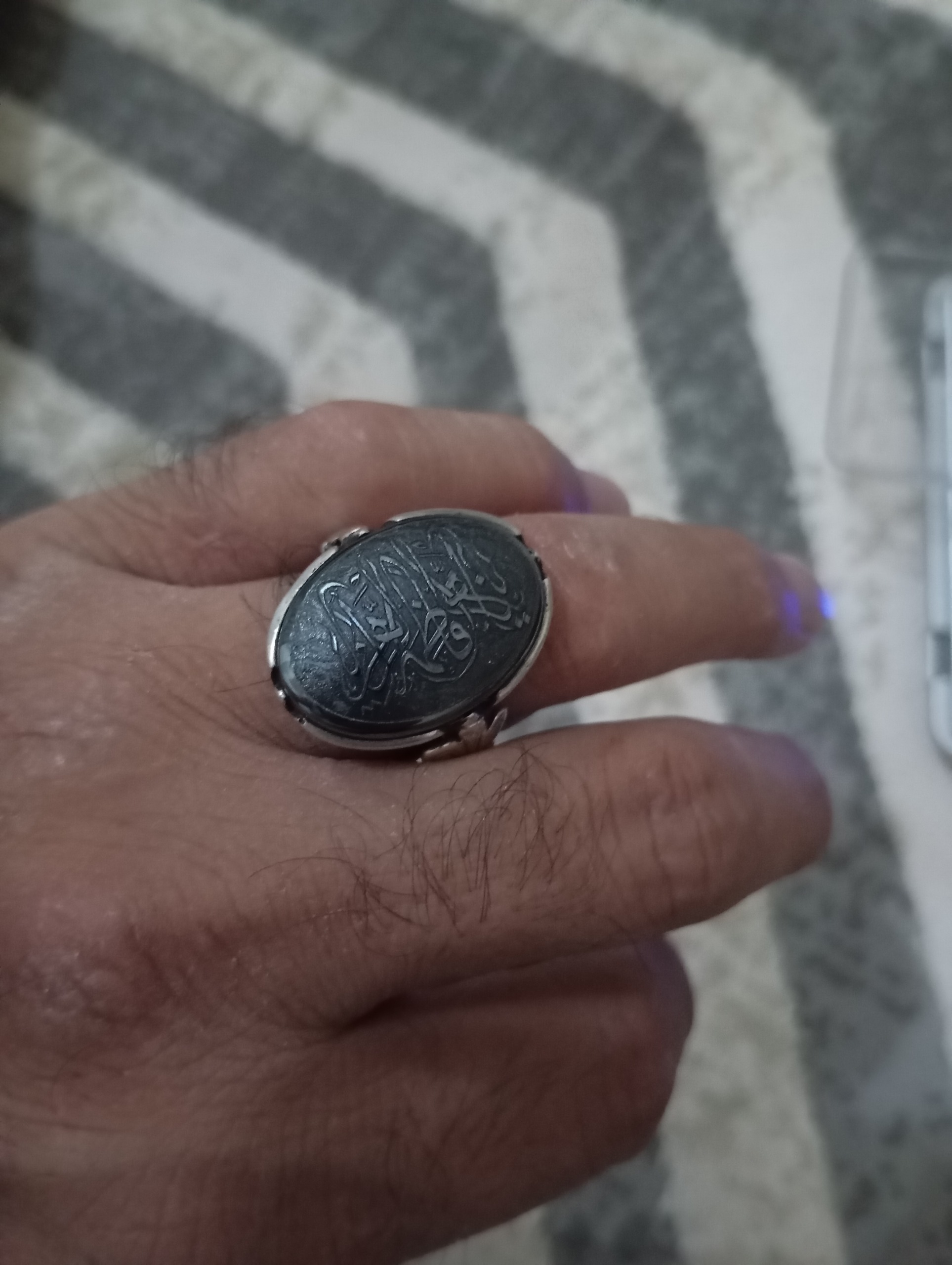 انگشتر نقره عقیق سیاه