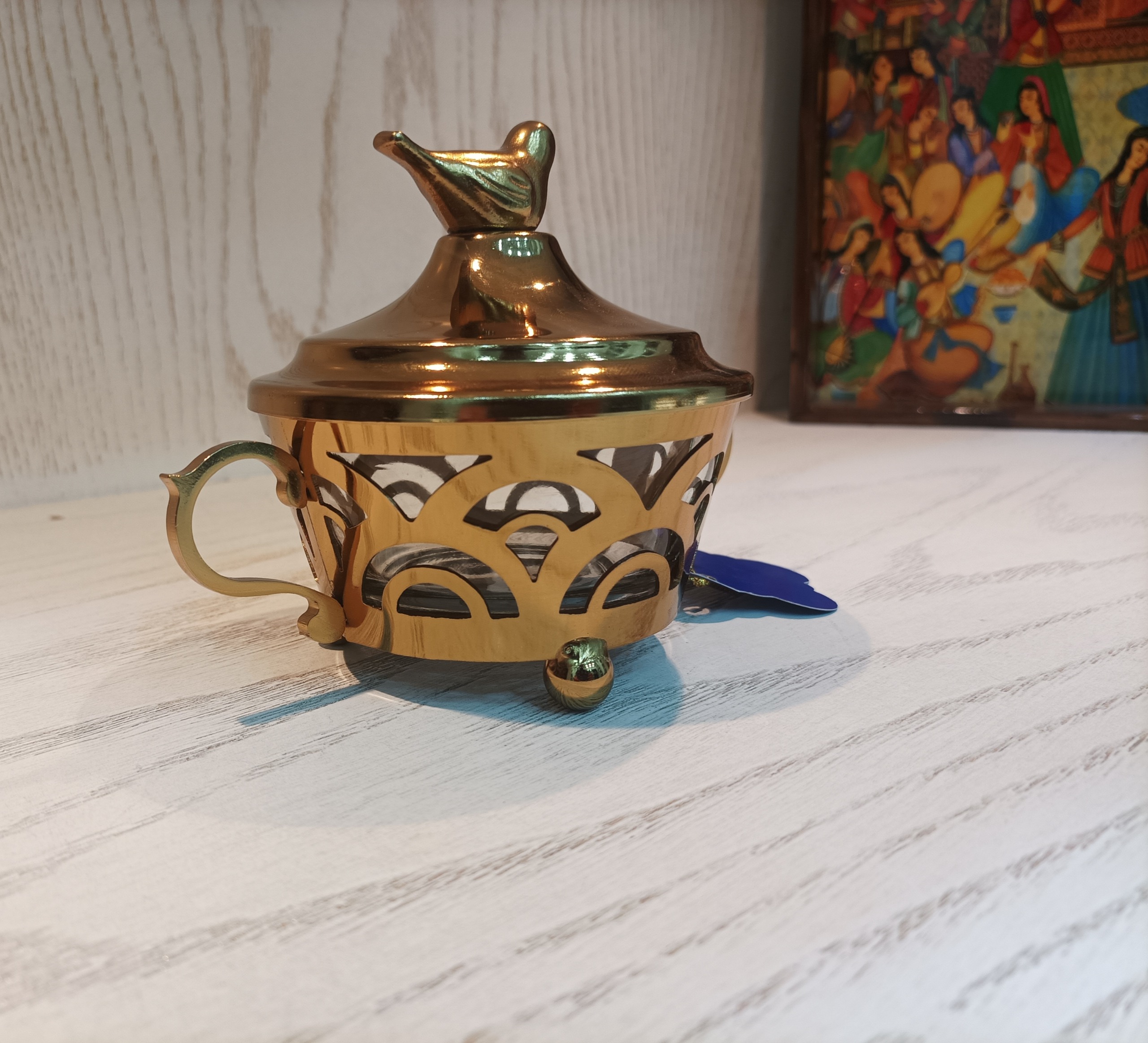 قندان فلزی طرح پرده ای
