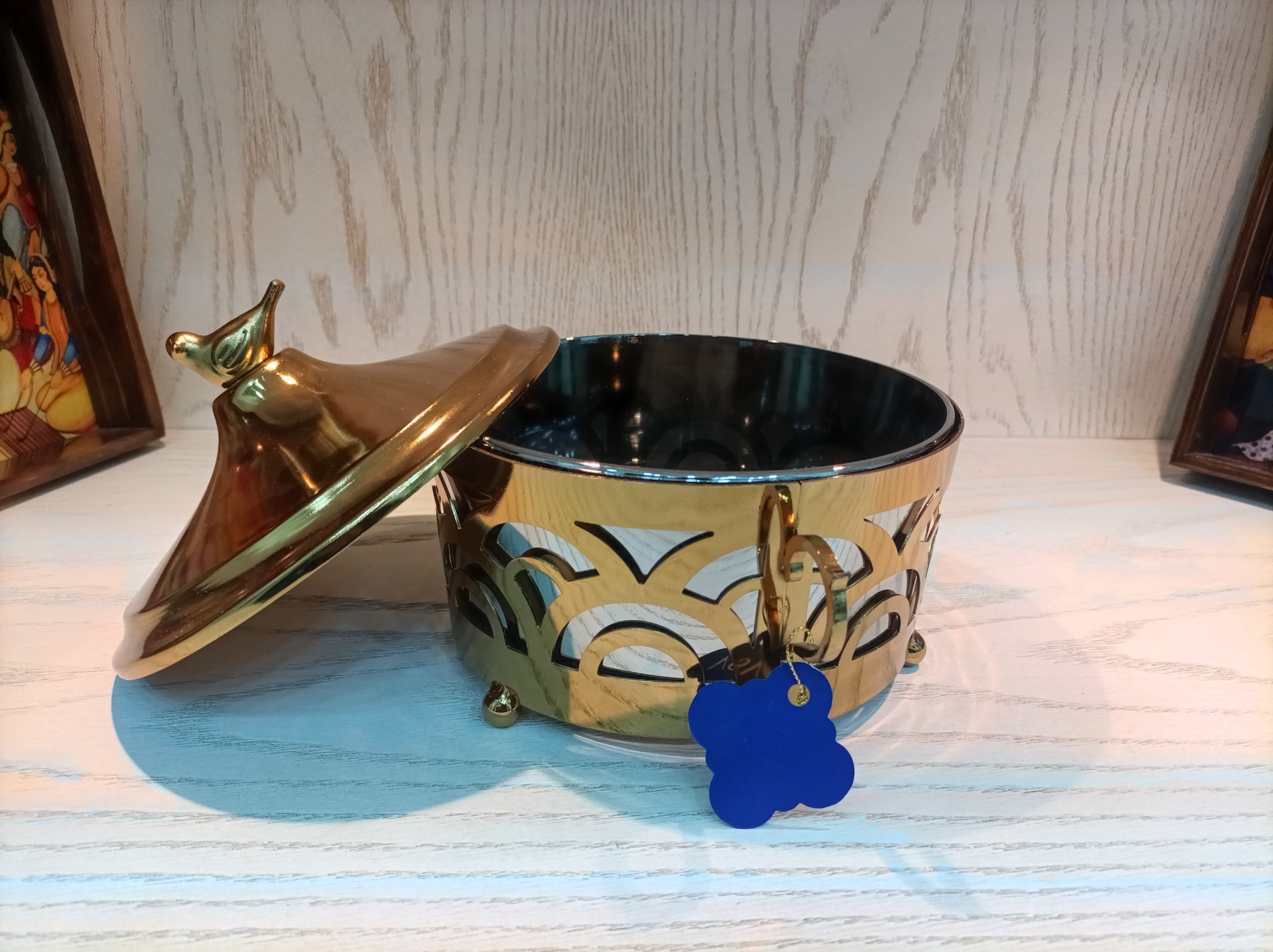 شکلات خوری دسته دار طرح پرده ای سایز کوچک