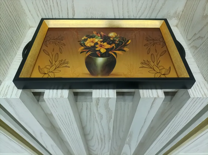 سینی مدل گلدان طلا کد G-002 سایز بزرگ