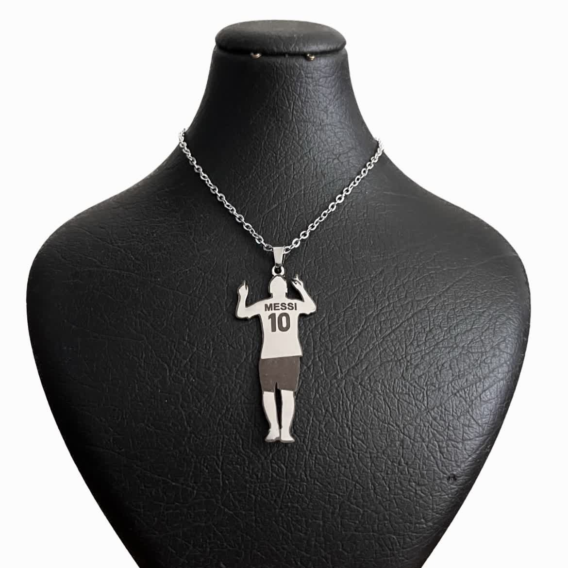 گردنبند ورزشی فوتبالی مسی استیل رنگ ثابت