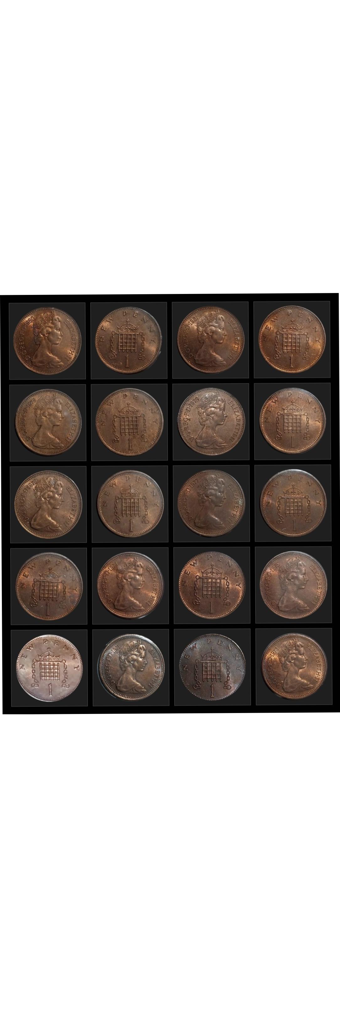 سکه ست 10 تایی یک پنی از 71 تا 81 ده سکه بانکی