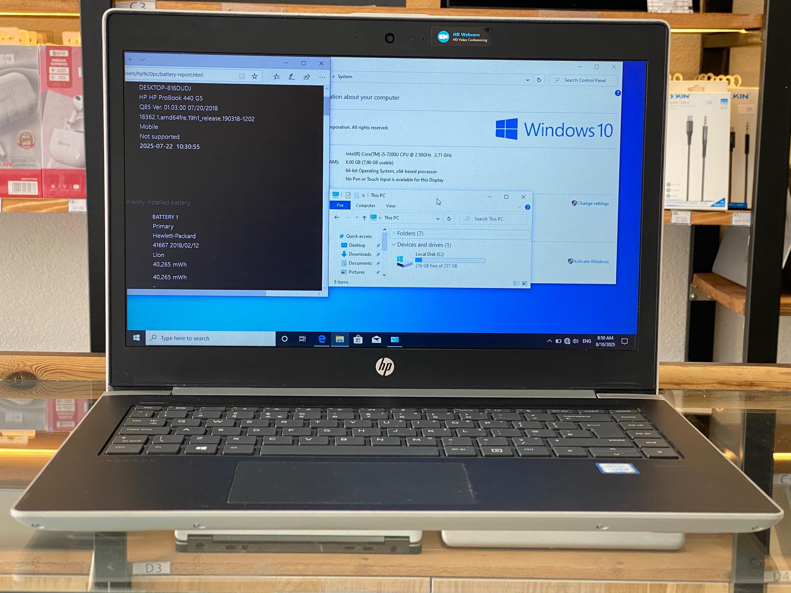 لپ تاپ اچ پی پرو بوک 440G5 مدل i5 7200U نسل 7