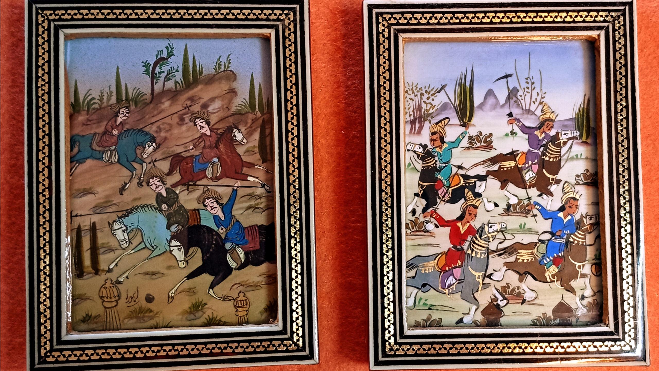 قاب خاتم با مینیاتور چوگان