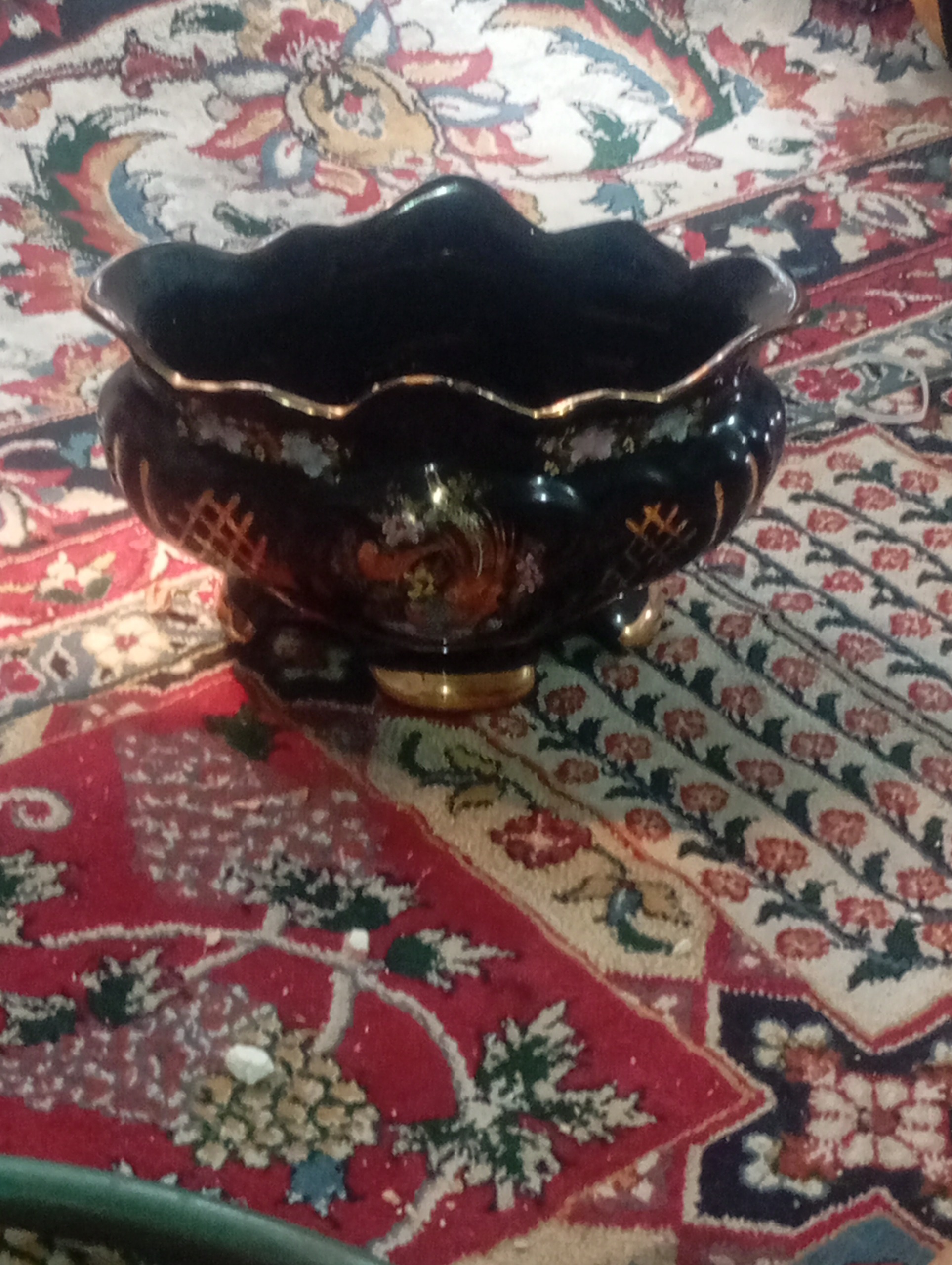 کشکول شکلات خوری سرمهای طرح مرغ بهشت