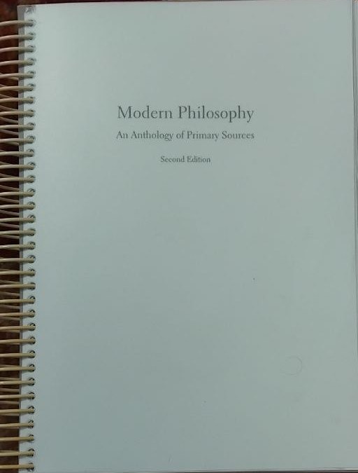Modern philosophy an anthology of primary sources
