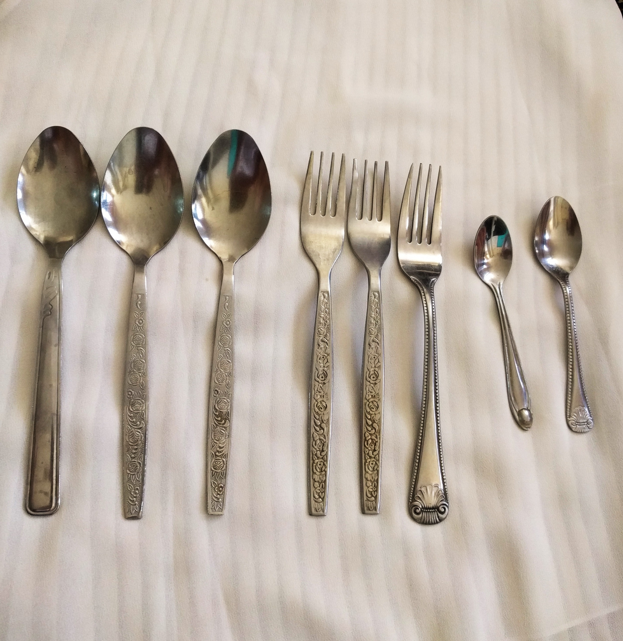 مجموعه 8 عددی قاشق چنگال استیل ژاپنی قدیمی