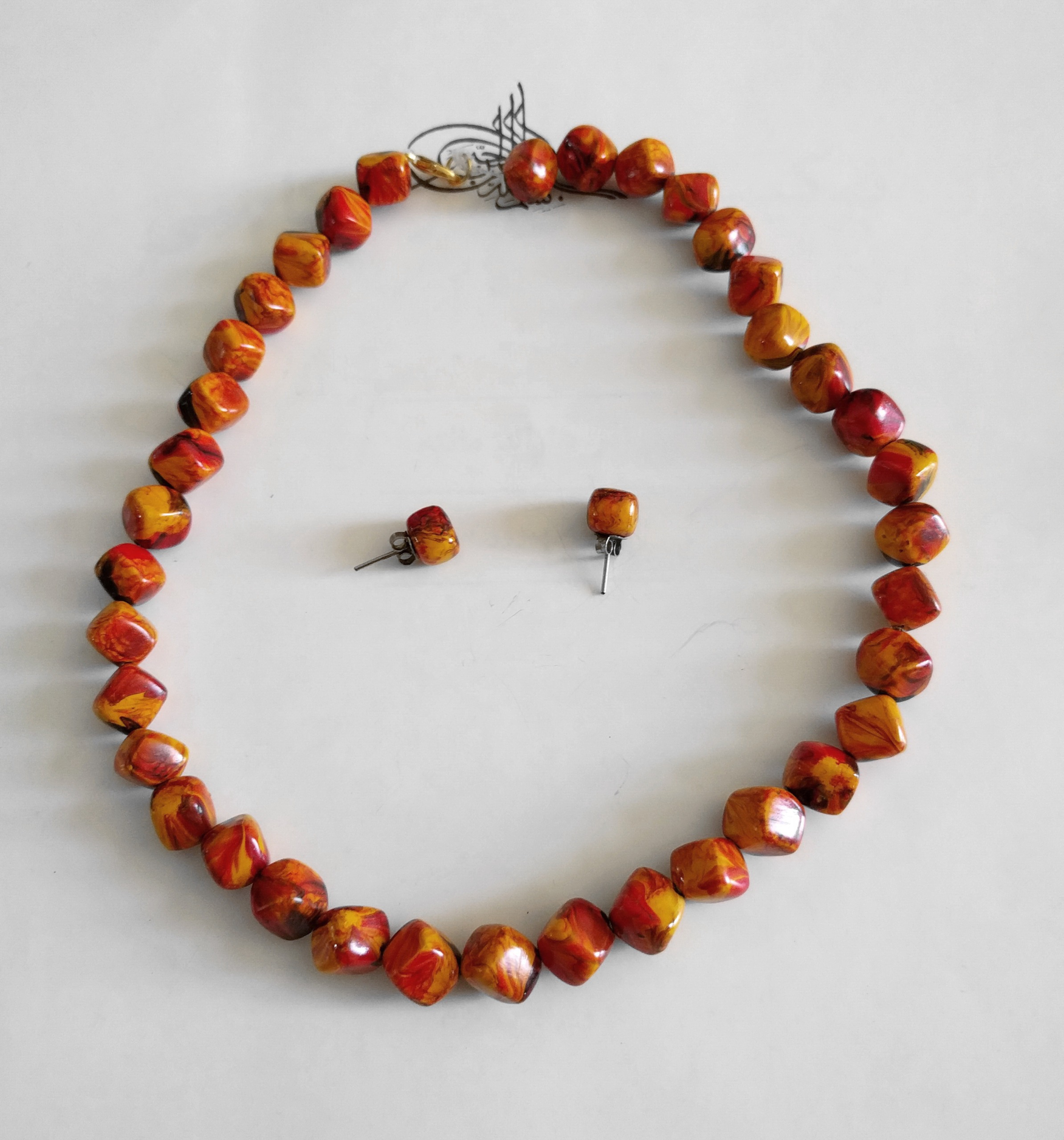 نیم ست گردنبند و گوشواره زیبا جاسپر