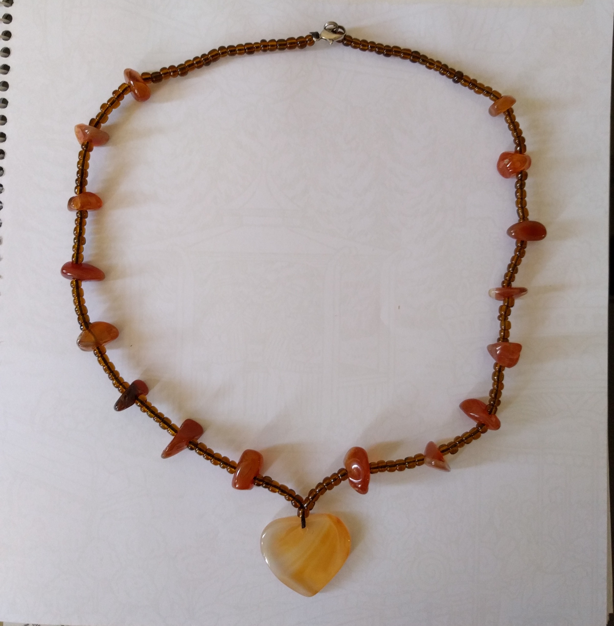 گردنبد زیبای عقیق دست ساز