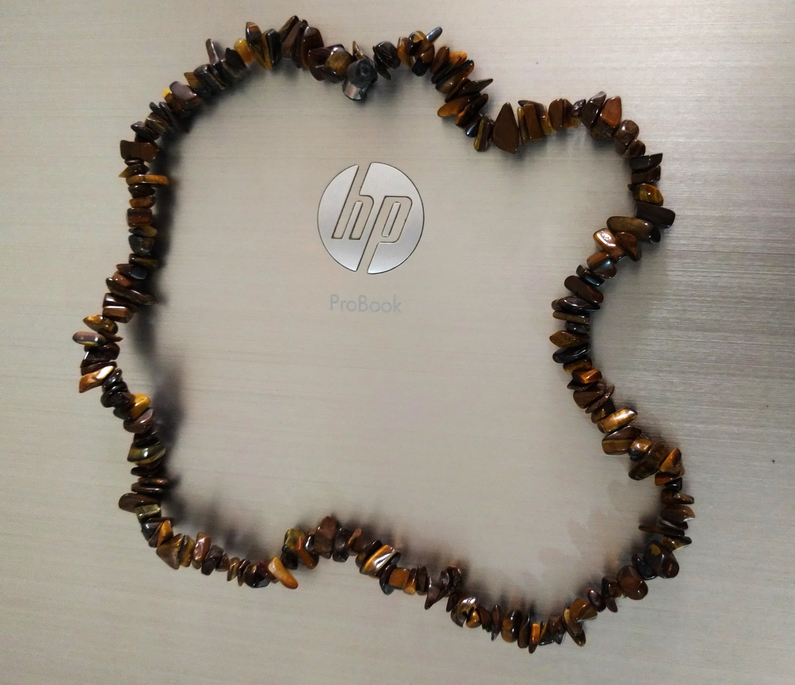 گردنبند سنگ چشم ببر طبیعی و معدنی دست ساز