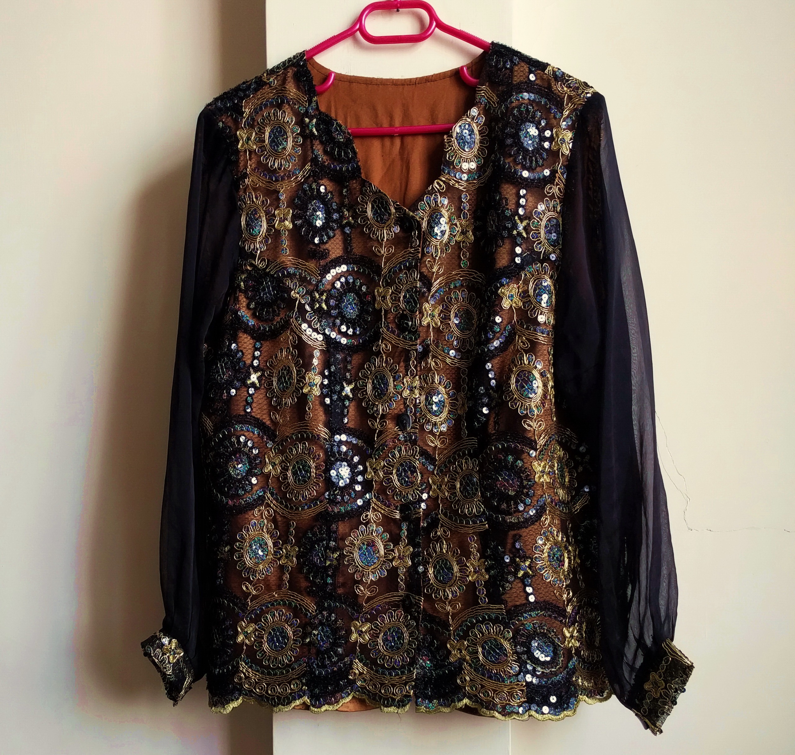 شومیز بلوز مجلسی زنانه پولک دوزی سایز بزرگ