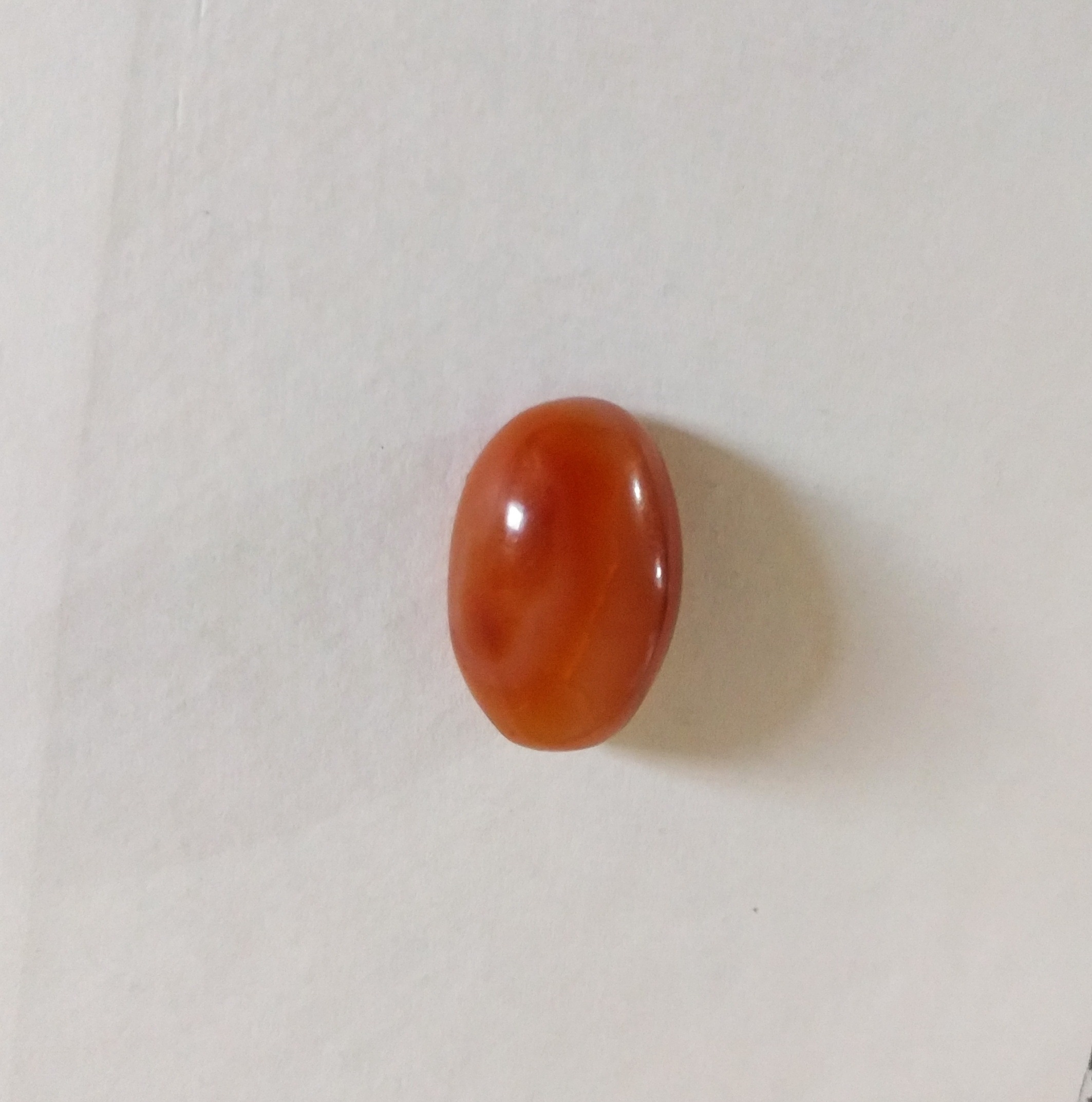 نگین عقیق پرتقالی رگه دار قدیمی اصل