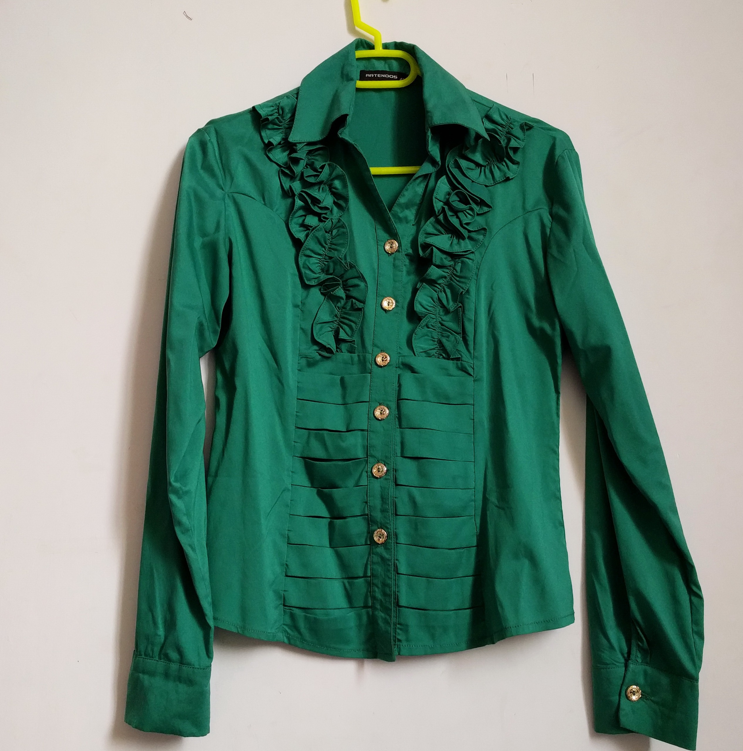 شومیز سبز مجلسی آستین بلند زنانه دخترانه