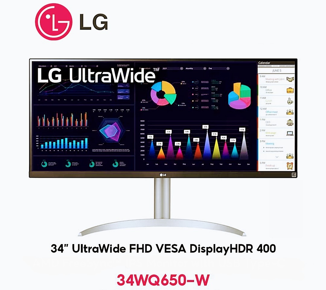 مانیتور گیمینگ ال جی مدل 34wq650-w ultrawide