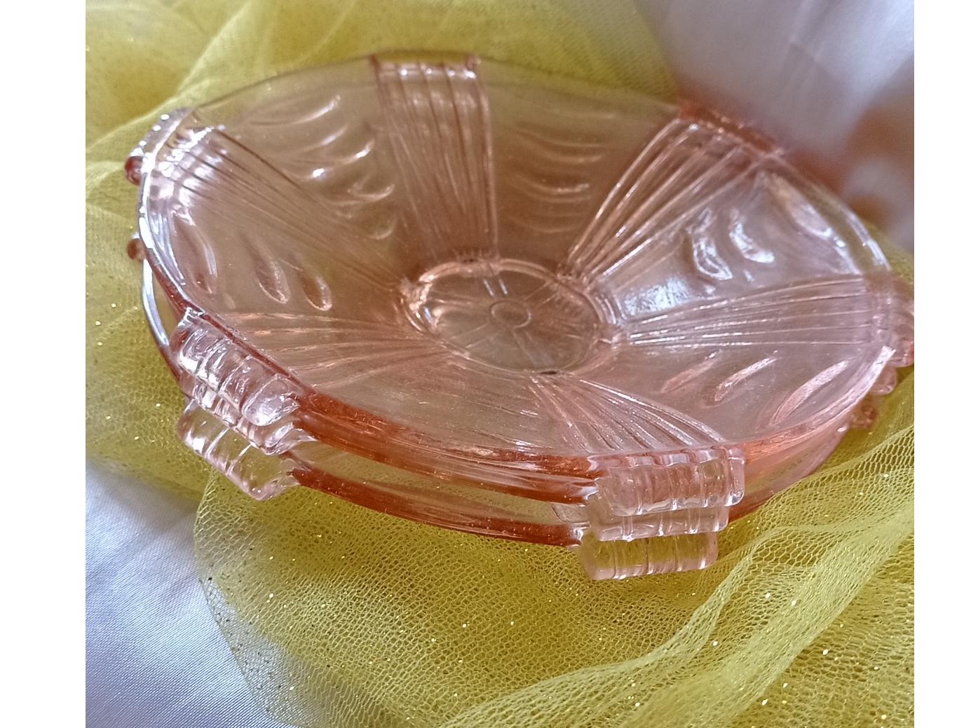 پیش دستی بلور صورتی عمیق سه عدد