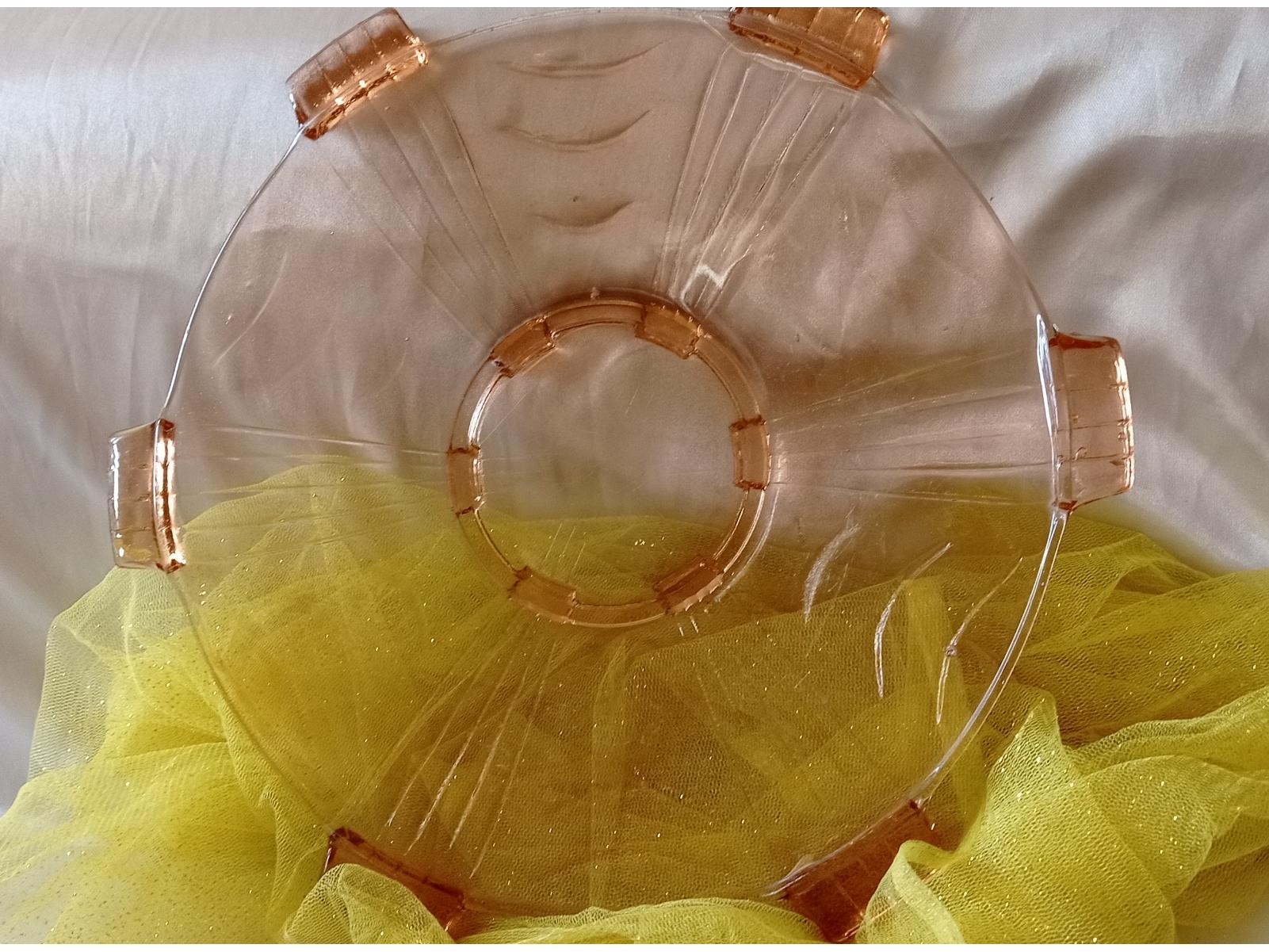 دیس شیرینی خوری صورتی قدیمی