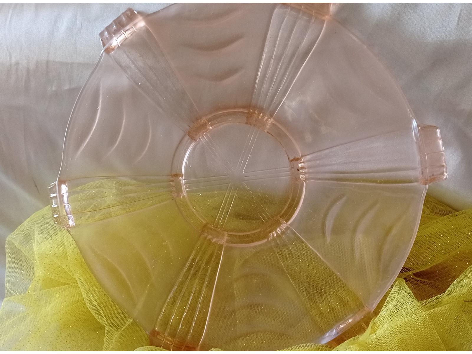 دیس شیرینی خوری صورتی قدیمی