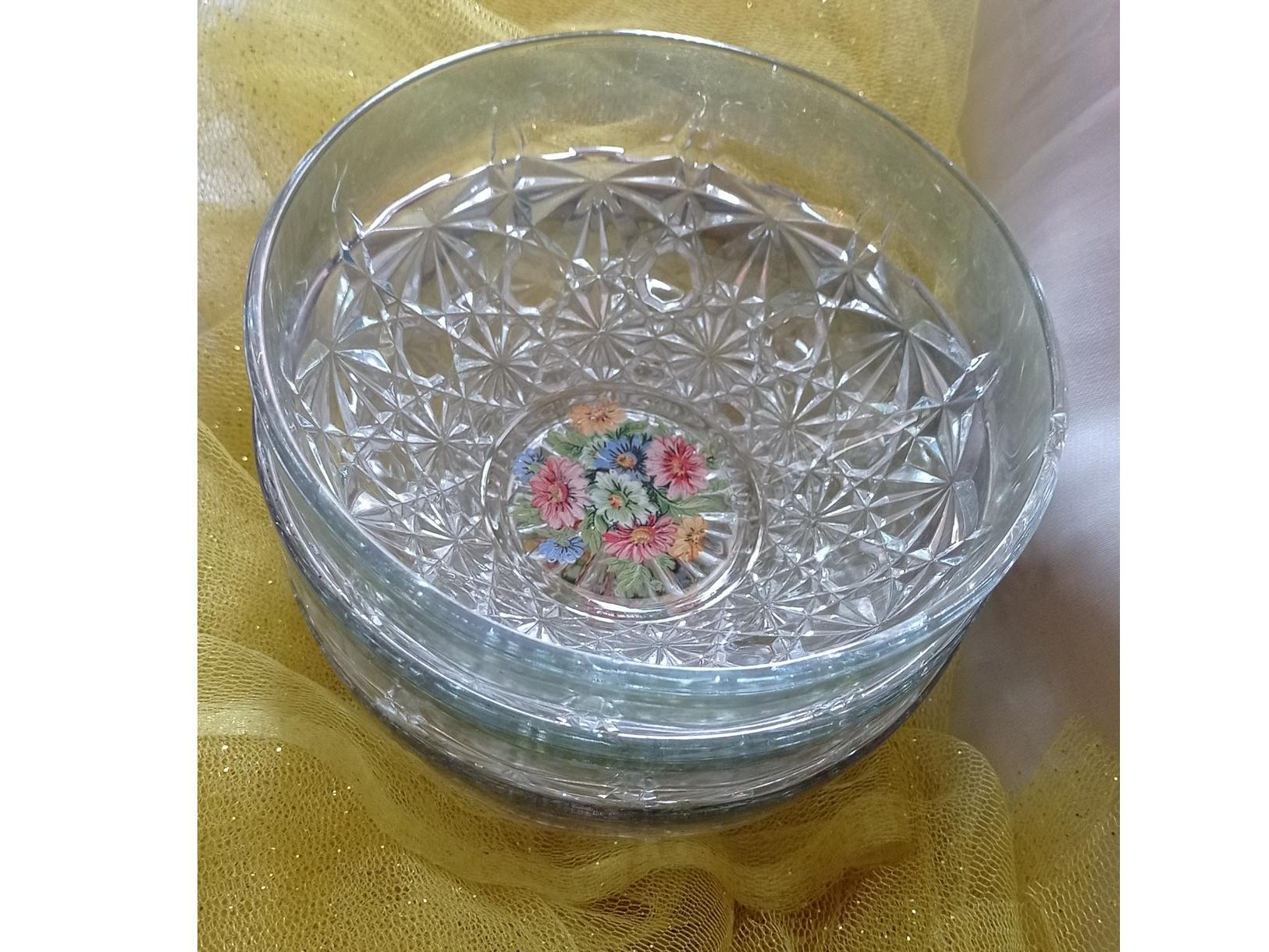 پیاله بلور تراش قدیمی سه عدد