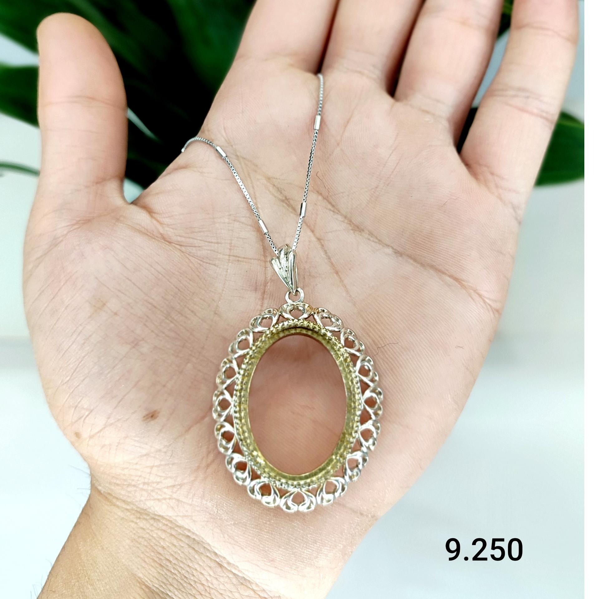 رکاب پایه گردنی 925 ایتالیا دستساز روکش طلاسفید