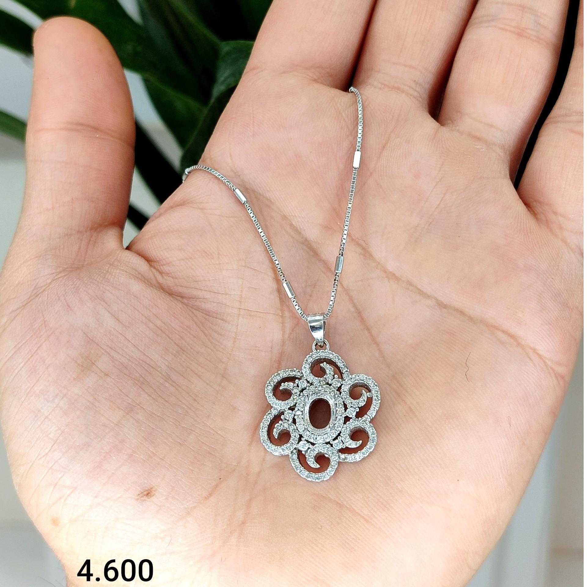 رکاب پایه گردنی 925 ایتالیا دستساز روکش طلاسفید