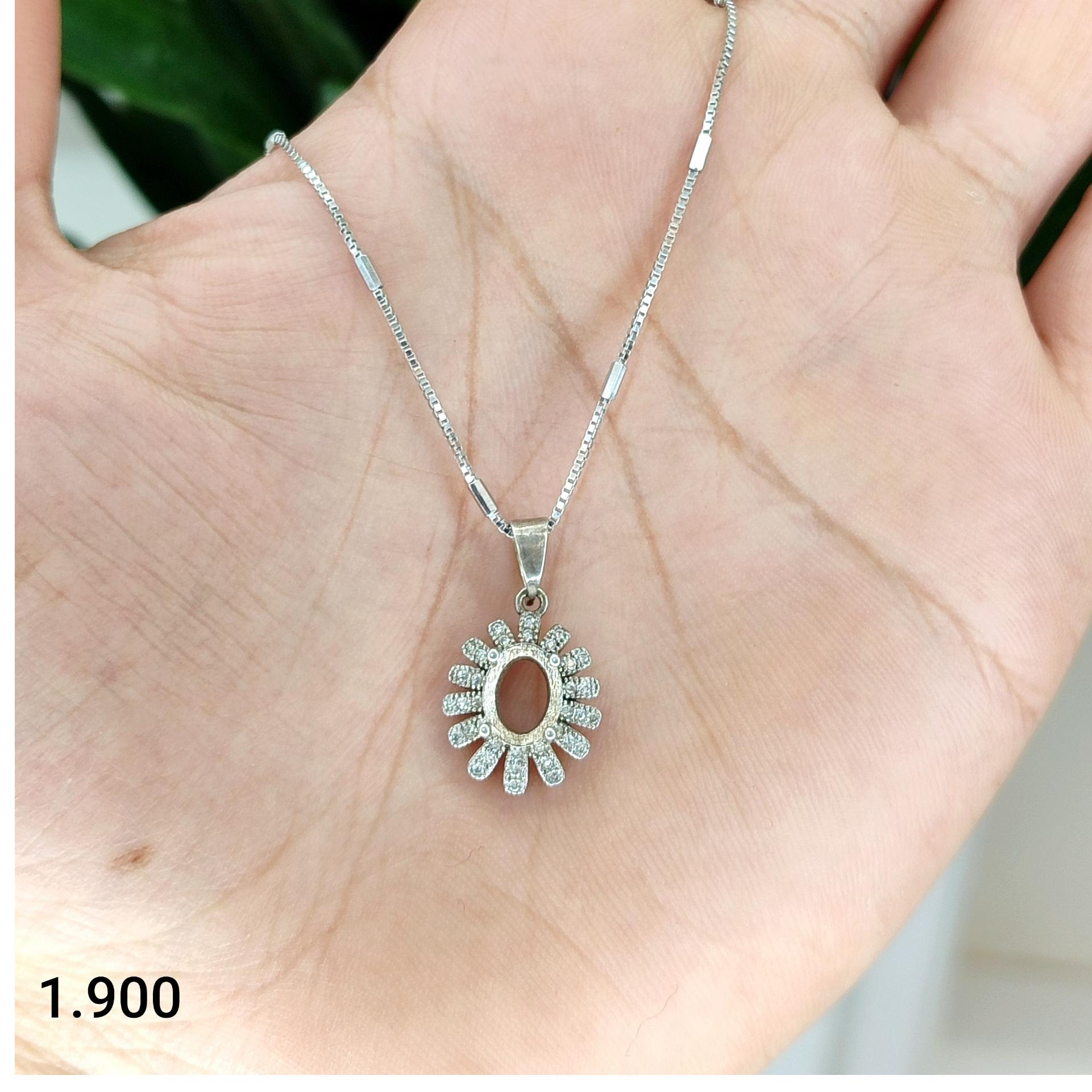رکاب پایه گردنی 925 ایتالیا دستساز روکش طلاسفید
