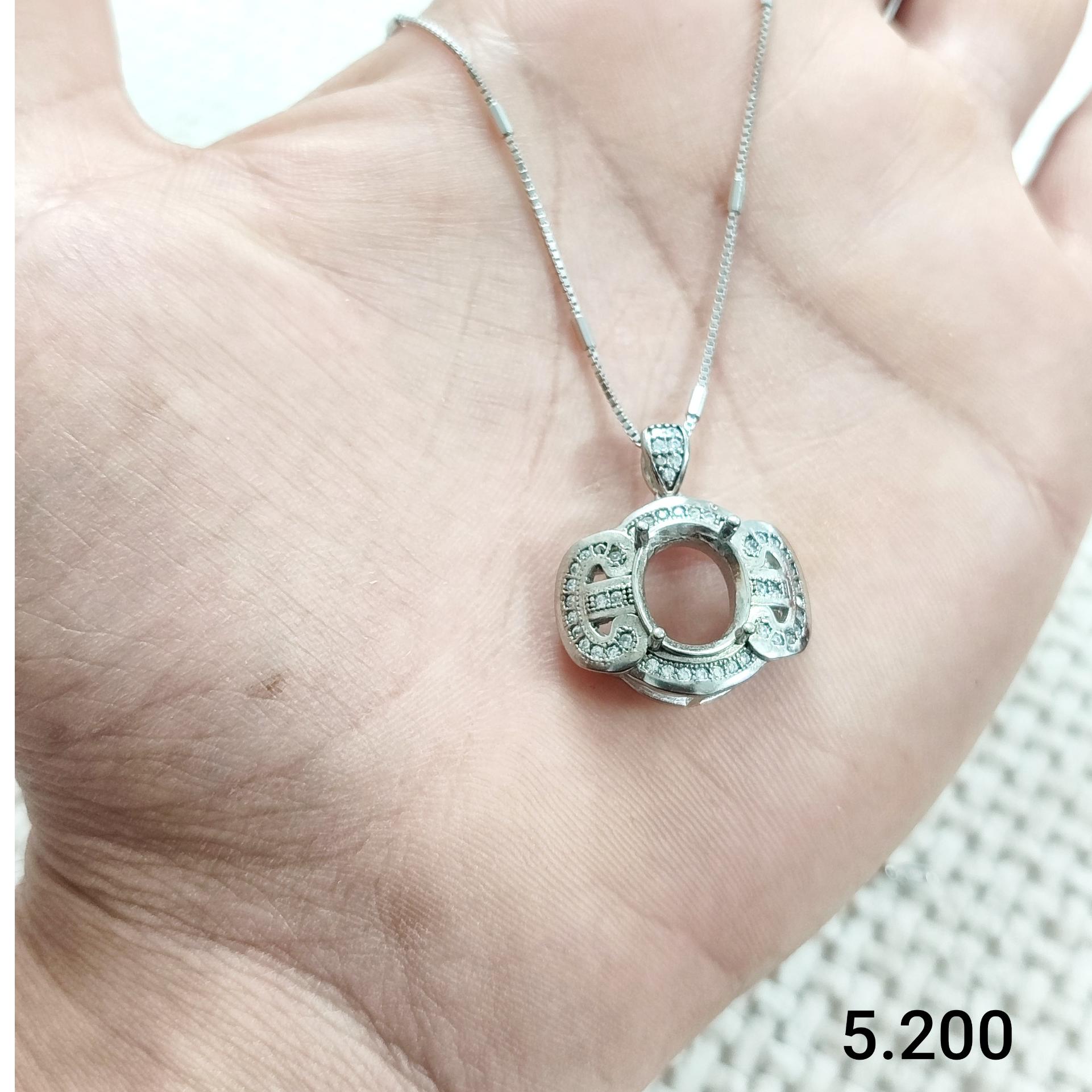 رکاب پایه گردنی 925 ایتالیا دستساز روکش طلاسفید