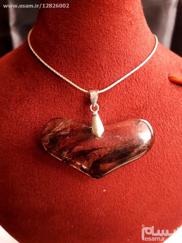 گردنی دُرّ مودارمشکی بهمراه آویز و زنجیر نقره
