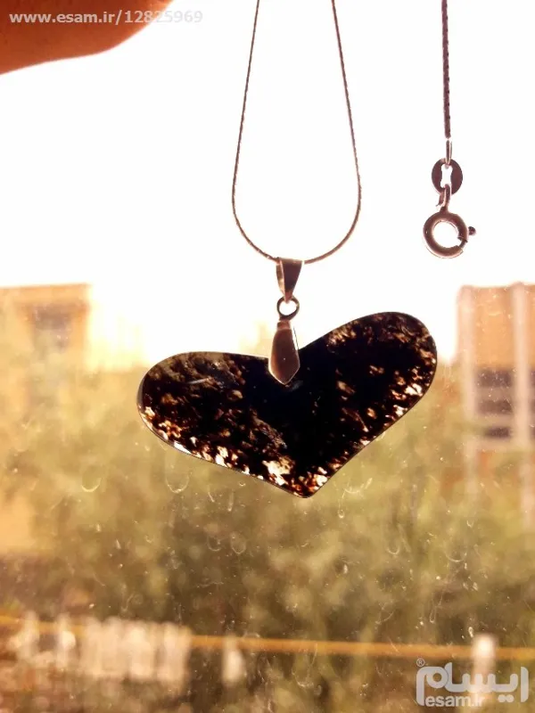 گردنی دُرّ مودارمشکی بهمراه آویز و زنجیر نقره