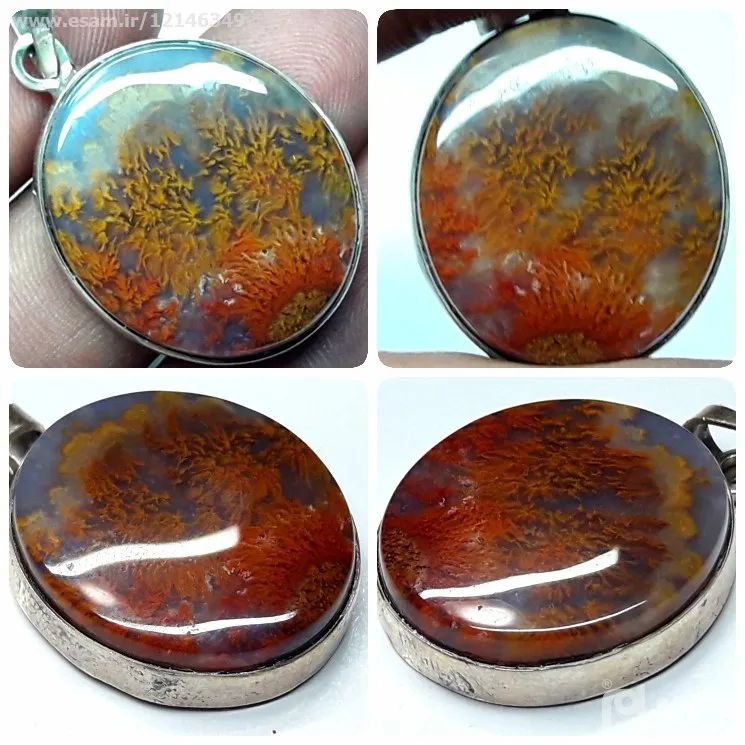 مزایده گردنی شجرپاییزی قاب نقره دستساز