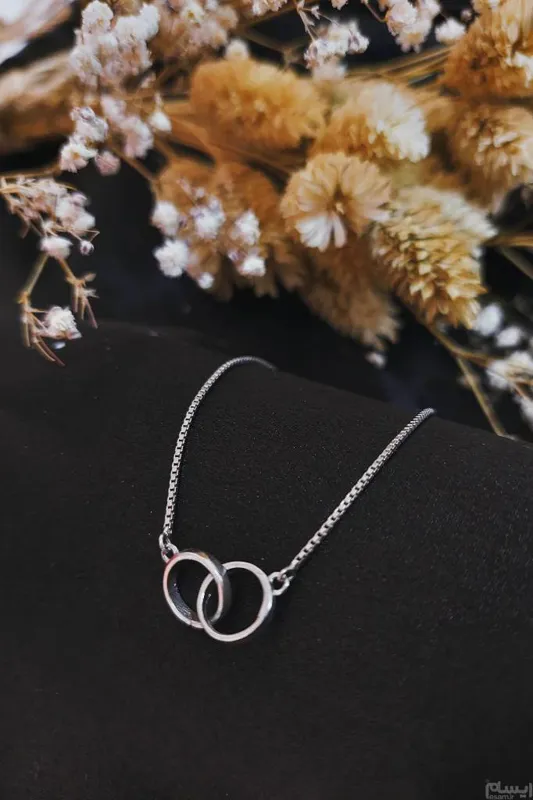 دستبند نقره کراواتی سایزشو خارجی آبکاری طلا سفید