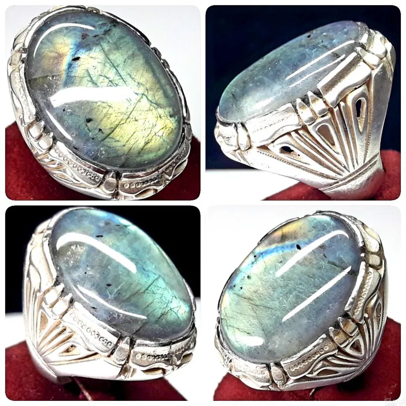 انگشتر لابرادوریت پرطاووسی ماداگاسکار کلکسیونی