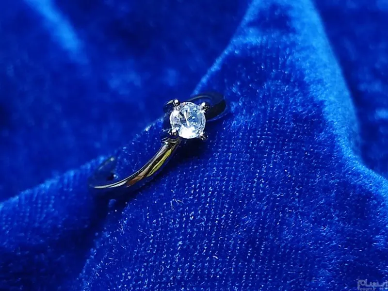 انگشتر زنانه ایتالیایی آبکاری آب طلا سفید دستساز