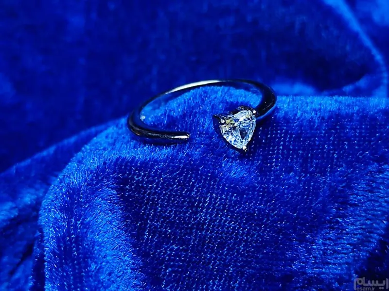 انگشتر زنانه ایتالیایی آبکاری آب طلا سفید دستساز