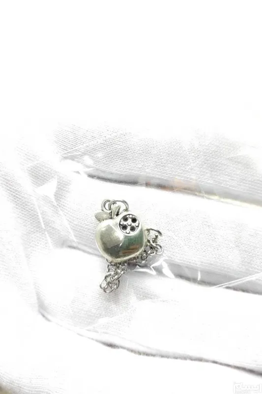 آویز ساعت استیل رنگ ثابت طرح سیب