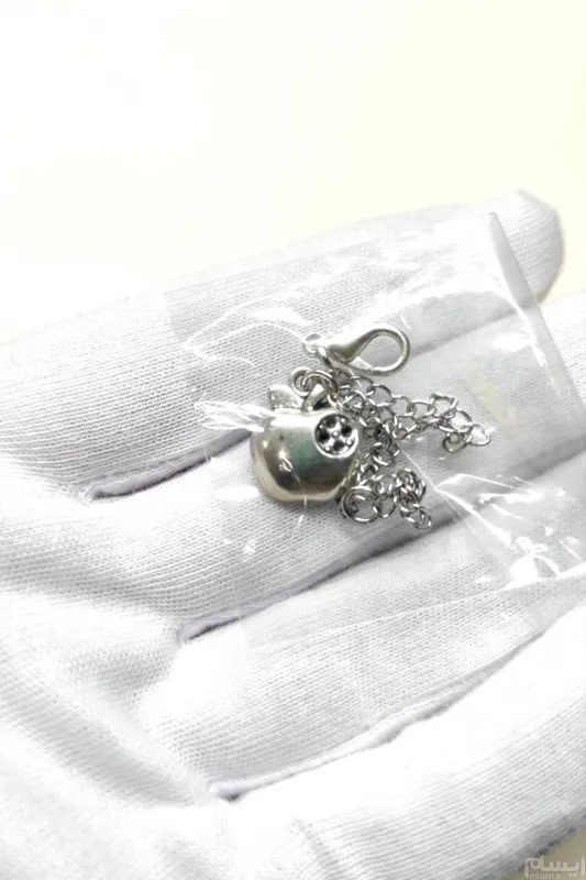 آویز ساعت استیل رنگ ثابت طرح سیب