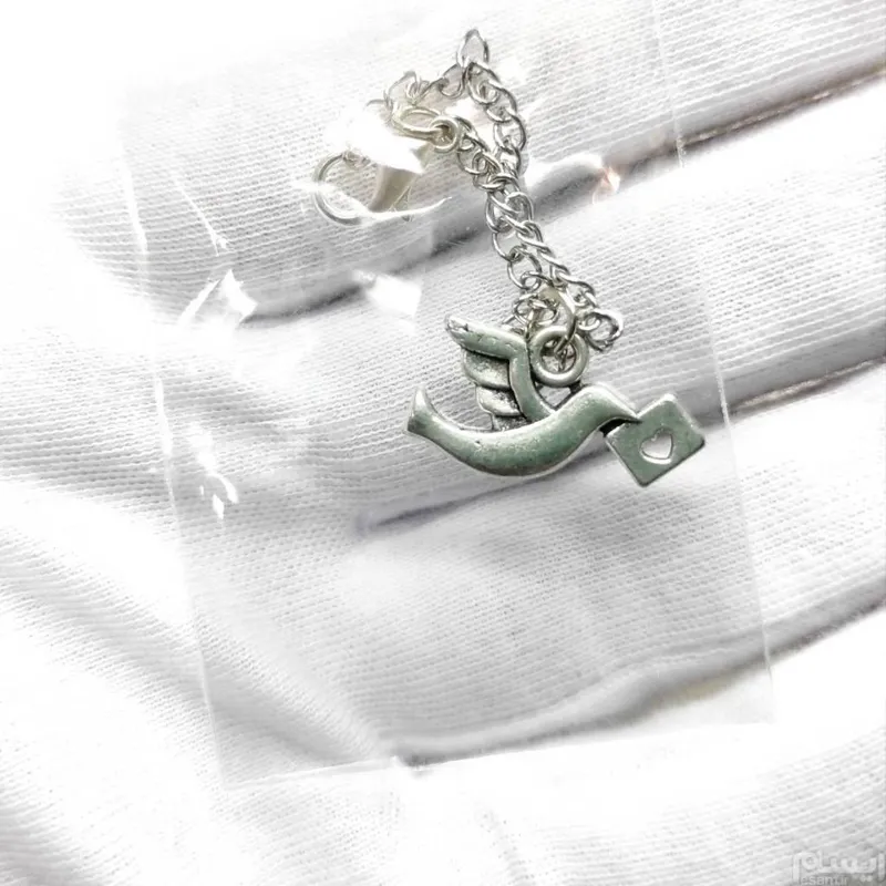 آویز ساعت استیل رنگ ثابت طرح کبوتر