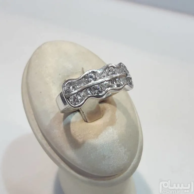 حلقه تمام دستساز تایلندی نگینکاری آب طلا سفید