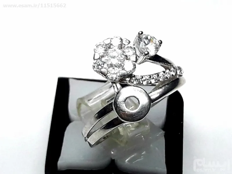 مزایده حلقه نقره دستساز ایتالیا طرح برلیان