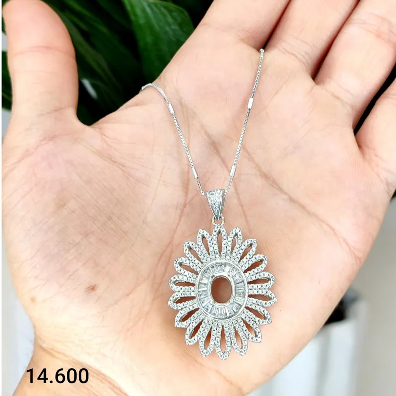 رکاب پایه گردنی 925 ایتالیا دستساز روکش طلاسفید