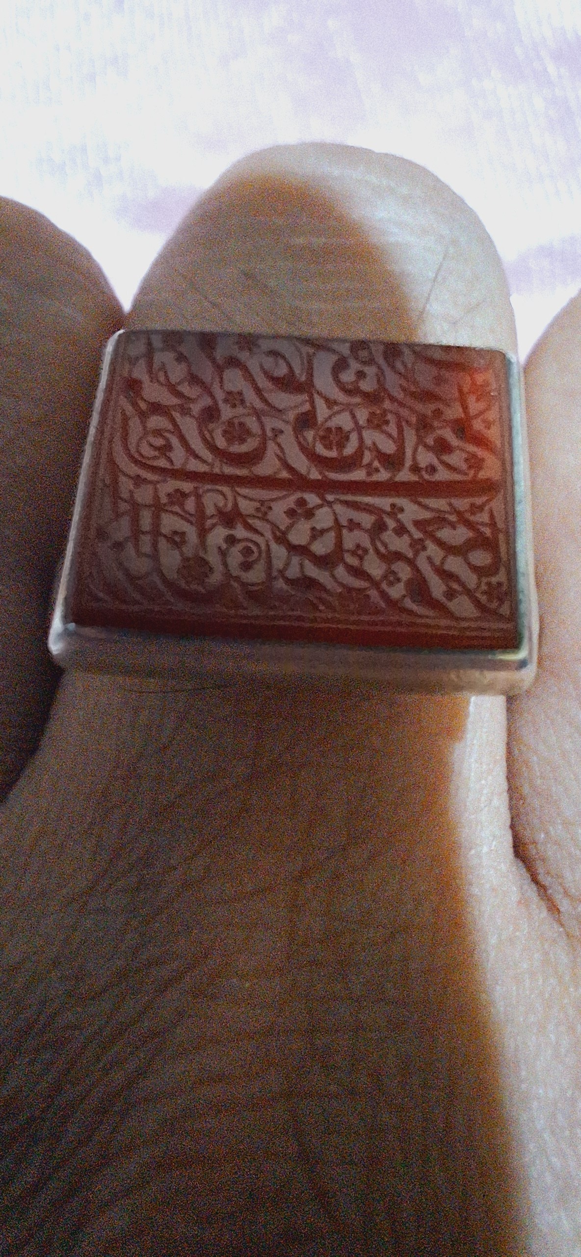 انگشترخطی عقیق قلم دست