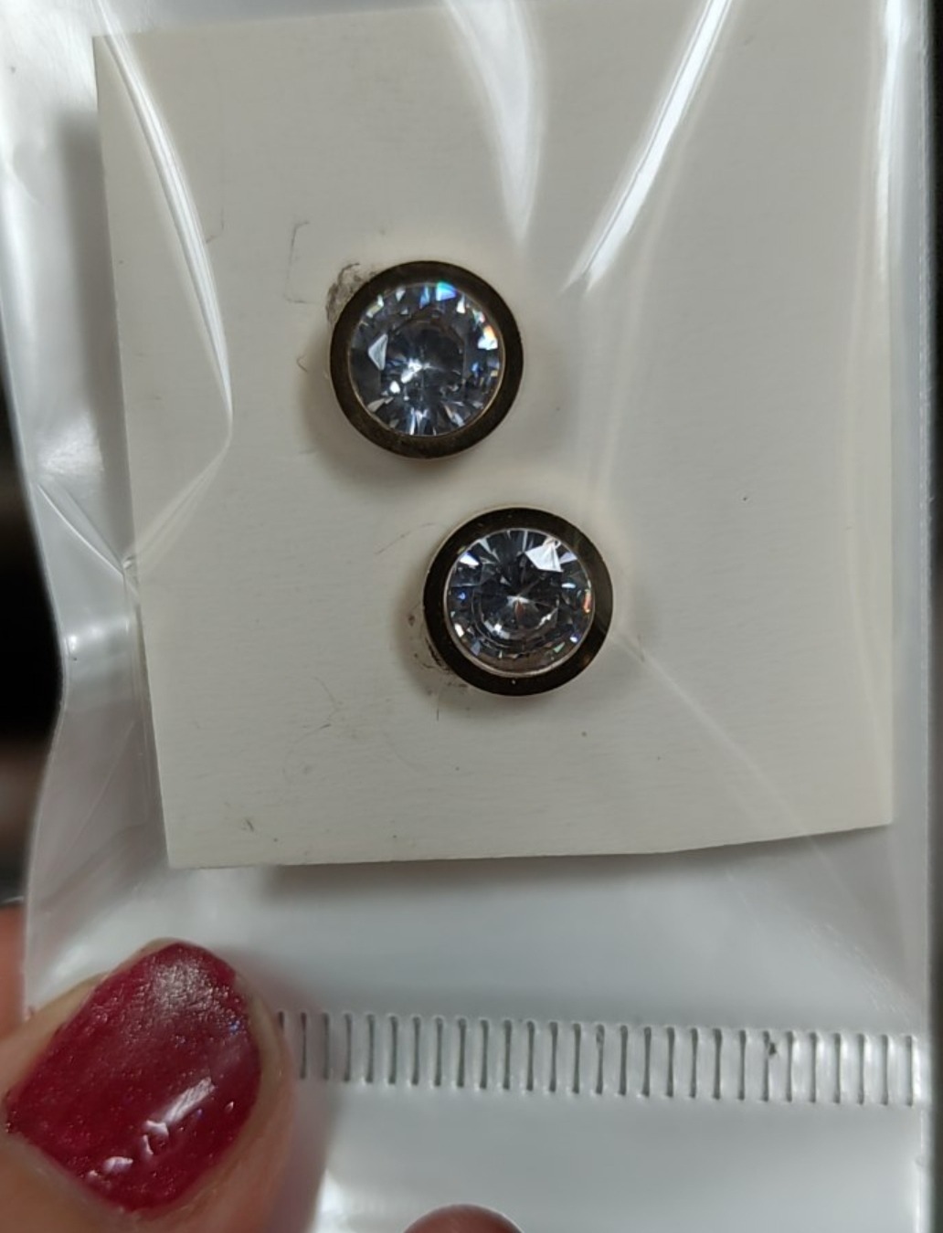 گوشواره تک نگین استیل کپی جواهر