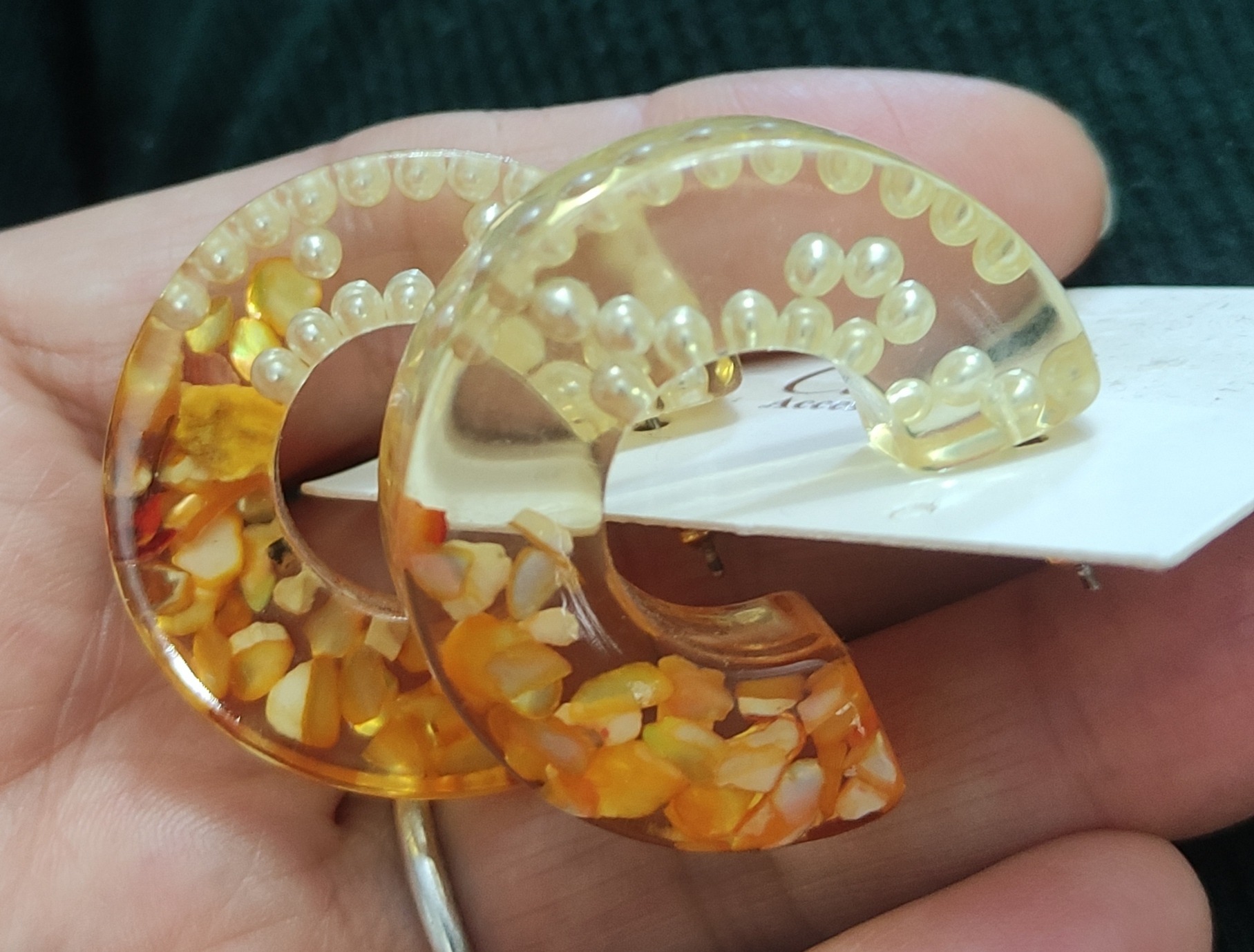 گوشواره رزینی مرواریدی