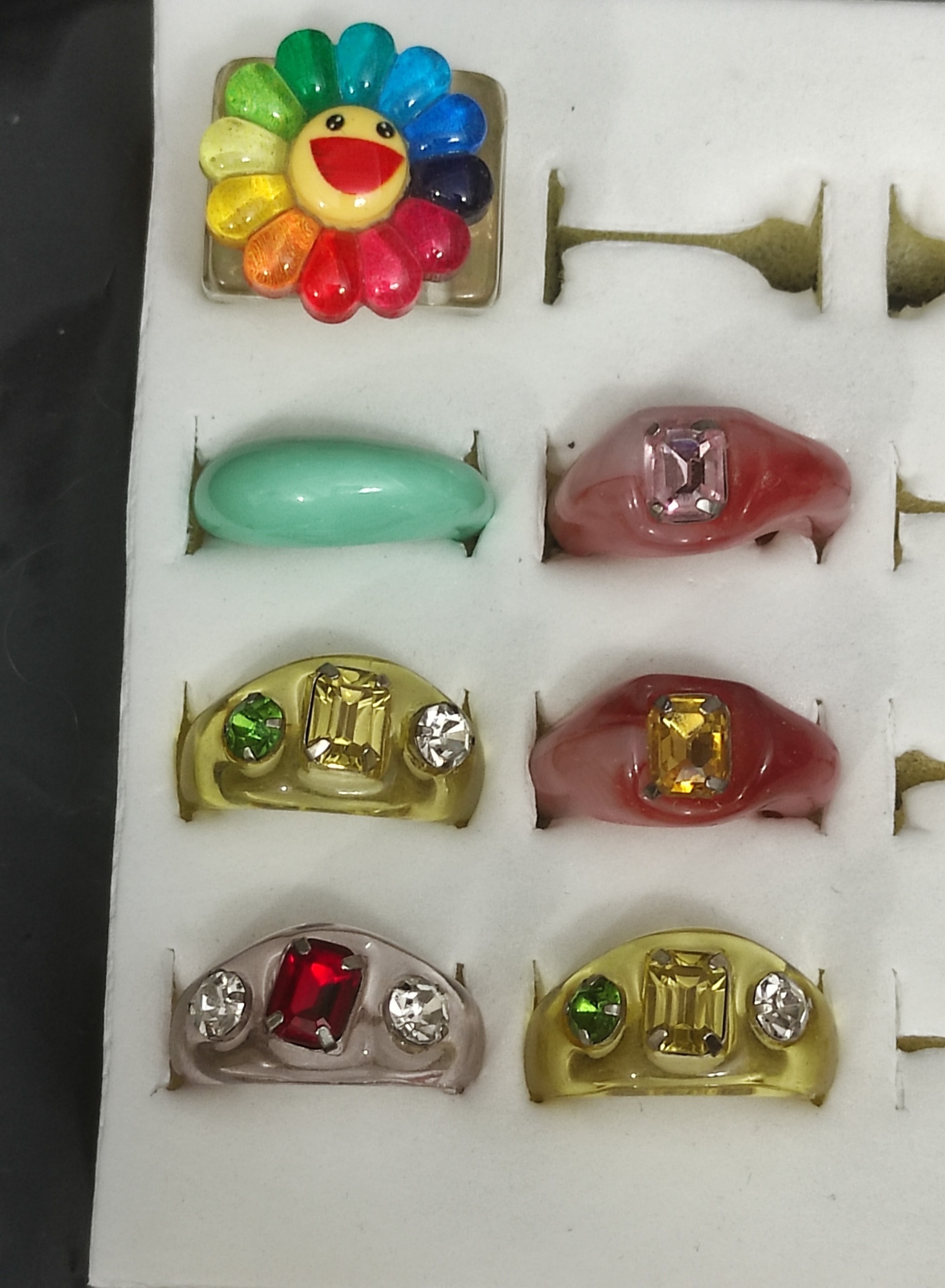 انگشتر(چانکی) رنگی نگین دار