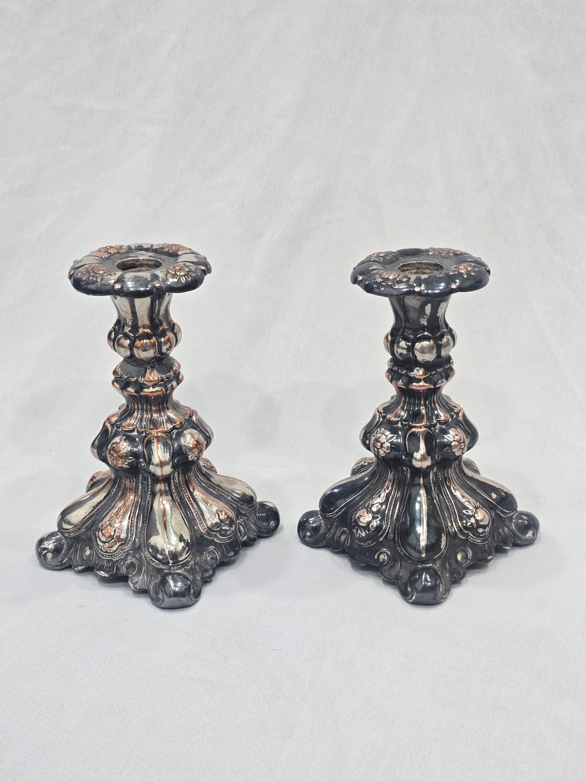 جفت شمعدان قدیمی اروپایی ارتفاع18