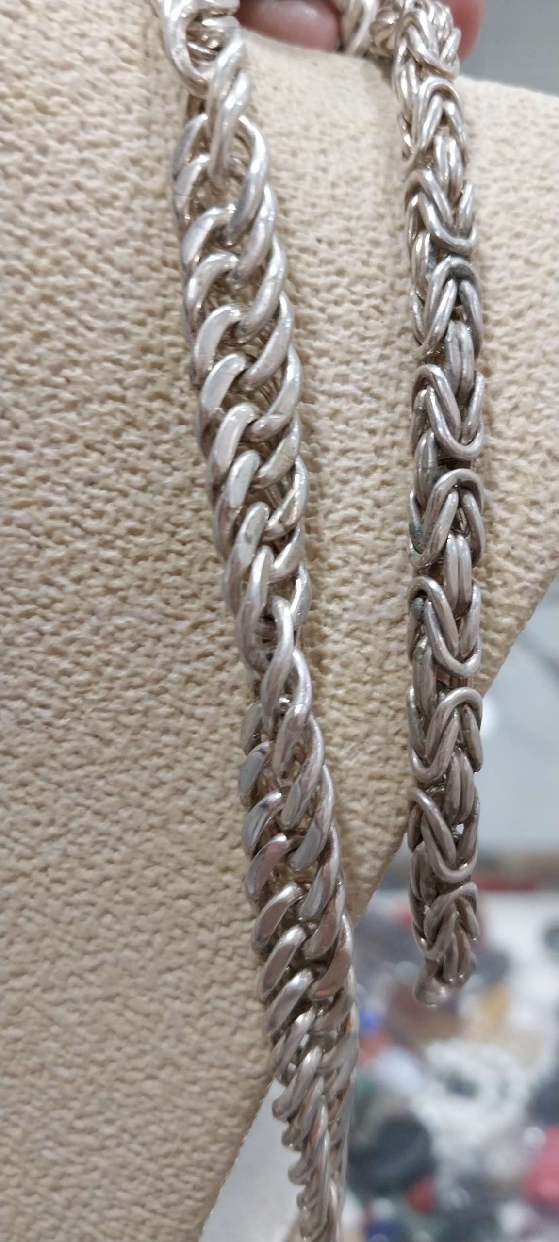 دوعدد دستبند نقره950 وزن 23 و وزن 27گرم دستساز