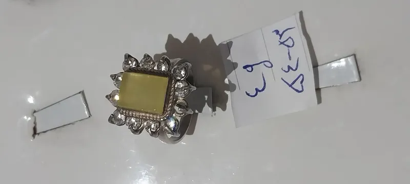 انگشتر نقره950 دور جواهر دست ساز