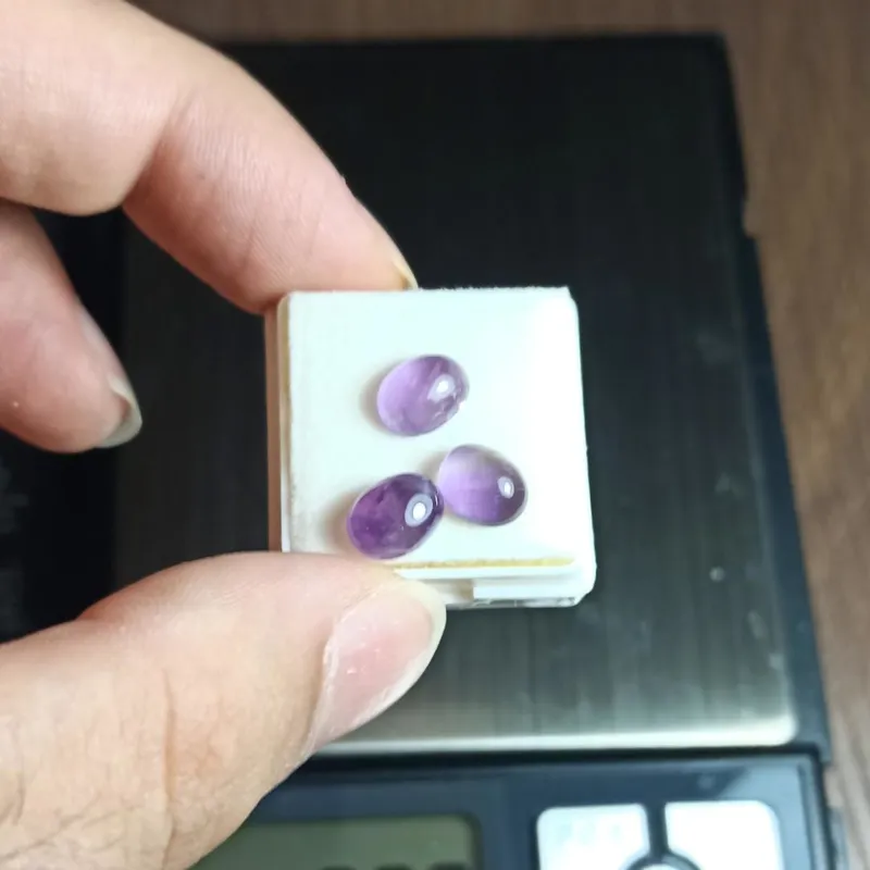 سه عدد نگین آمیتیست درجه یک معدنی